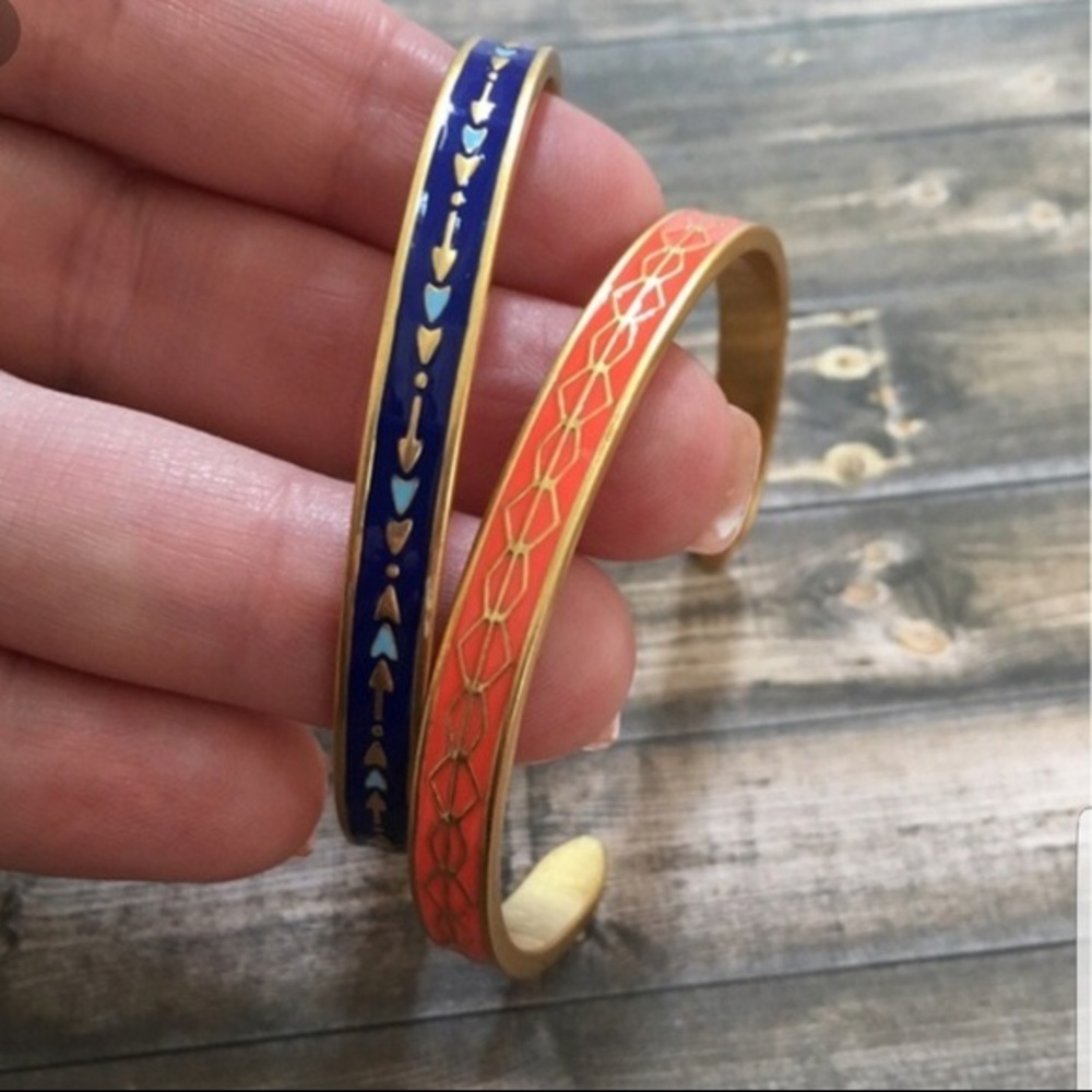 stella and dot manchester enamel cuffs
